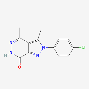 molecular formula C13H11ClN4O B2944360 2-(4-chlorophenyl)-3,4-dimethyl-2,6-dihydro-7H-pyrazolo[3,4-d]pyridazin-7-one CAS No. 63514-97-6