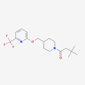 3,3-Dimethyl-1-[4-[[6-(trifluoromethyl)pyridin-2-yl]oxymethyl]piperidin-1-yl]butan-1-one