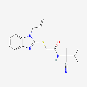 N-(2-cyano-3-methylbutan-2-yl)-2-(1-prop-2-enylbenzimidazol-2-yl)sulfanylacetamide