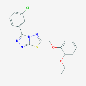 molecular formula C18H15ClN4O2S B294437 3-(3-Chlorophenyl)-6-[(2-ethoxyphenoxy)methyl][1,2,4]triazolo[3,4-b][1,3,4]thiadiazole 