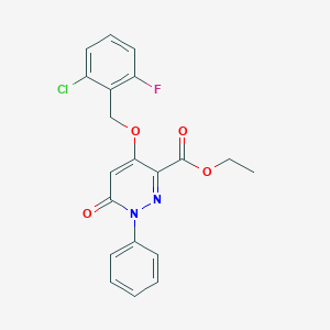 Ethyl 4-((2-chloro-6-fluorobenzyl)oxy)-6-oxo-1-phenyl-1,6-dihydropyridazine-3-carboxylate