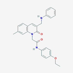 molecular formula C27H27N3O3 B2944386 2-[3-(anilinomethyl)-7-methyl-2-oxoquinolin-1(2H)-yl]-N-(4-ethoxyphenyl)acetamide CAS No. 932469-56-2