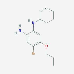 molecular formula C15H23BrN2O B2944387 4-Bromo-1-N-cyclohexyl-5-propoxybenzene-1,2-diamine CAS No. 1373233-49-8