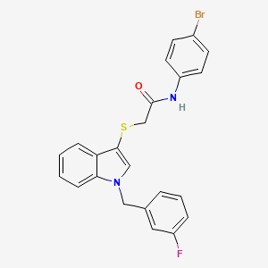 N-(4-bromophenyl)-2-[1-[(3-fluorophenyl)methyl]indol-3-yl]sulfanylacetamide
