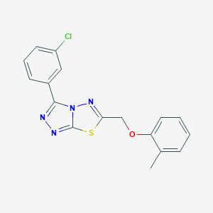 molecular formula C17H13ClN4OS B294441 3-(3-Chlorophenyl)-6-[(2-methylphenoxy)methyl][1,2,4]triazolo[3,4-b][1,3,4]thiadiazole 