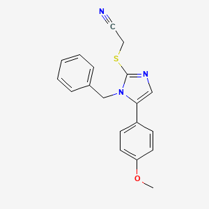 2-((1-benzyl-5-(4-methoxyphenyl)-1H-imidazol-2-yl)thio)acetonitrile