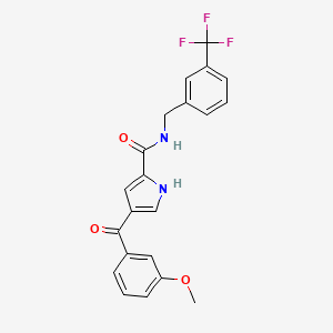 molecular formula C21H17F3N2O3 B2944417 4-(3-甲氧基苯甲酰)-N-[3-(三氟甲基)苄基]-1H-吡咯-2-甲酰胺 CAS No. 478078-84-1