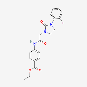 Ethyl 4-(2-(3-(2-fluorophenyl)-2-oxoimidazolidin-1-yl)acetamido)benzoate