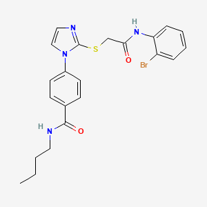 molecular formula C22H23BrN4O2S B2944427 4-(2-((2-((2-bromophenyl)amino)-2-oxoethyl)thio)-1H-imidazol-1-yl)-N-butylbenzamide CAS No. 1206989-35-6