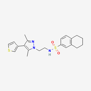 N-(2-(3,5-dimethyl-4-(thiophen-3-yl)-1H-pyrazol-1-yl)ethyl)-5,6,7,8-tetrahydronaphthalene-2-sulfonamide