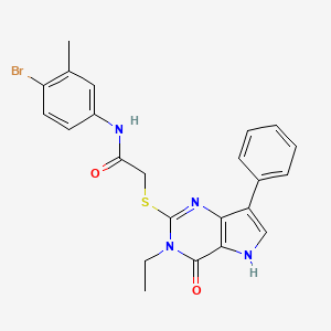 molecular formula C23H21BrN4O2S B2944433 N-(4-溴-3-甲基苯基)-2-[(3-乙基-4-氧代-7-苯基-4,5-二氢-3H-吡咯并[3,2-d]嘧啶-2-基)硫代]乙酰胺 CAS No. 1261021-42-4