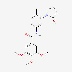 molecular formula C21H24N2O5 B2944438 3,4,5-trimethoxy-N-(4-methyl-3-(2-oxopyrrolidin-1-yl)phenyl)benzamide CAS No. 941993-47-1