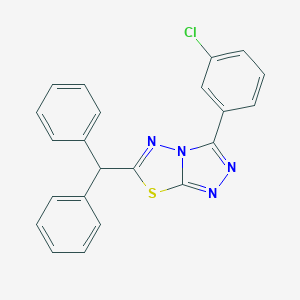 molecular formula C22H15ClN4S B294444 6-Benzhydryl-3-(3-chlorophenyl)[1,2,4]triazolo[3,4-b][1,3,4]thiadiazole 