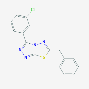 molecular formula C16H11ClN4S B294445 6-Benzyl-3-(3-chlorophenyl)[1,2,4]triazolo[3,4-b][1,3,4]thiadiazole 