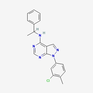 molecular formula C20H18ClN5 B2944450 1-(3-chloro-4-methylphenyl)-N-(1-phenylethyl)-1H-pyrazolo[3,4-d]pyrimidin-4-amine CAS No. 890894-00-5