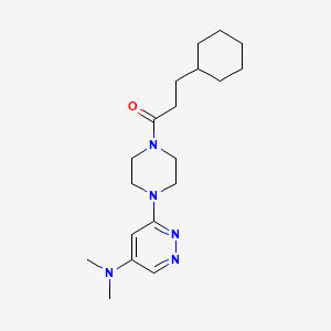 molecular formula C19H31N5O B2944453 3-Cyclohexyl-1-(4-(5-(dimethylamino)pyridazin-3-yl)piperazin-1-yl)propan-1-one CAS No. 1448137-42-5