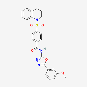 molecular formula C25H22N4O5S B2944458 4-((3,4-二氢喹啉-1(2H)-基)磺酰基)-N-(5-(3-甲氧基苯基)-1,3,4-恶二唑-2-基)苯甲酰胺 CAS No. 533870-00-7