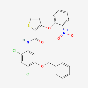 molecular formula C24H16Cl2N2O5S B2944466 N-(5-(Benzyloxy)-2,4-dichlorophenyl)-3-(2-nitrophenoxy)-2-thiophenecarboxamide CAS No. 339015-22-4