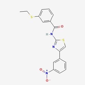 molecular formula C18H15N3O3S2 B2944467 3-(乙硫基)-N-(4-(3-硝基苯基)噻唑-2-基)苯甲酰胺 CAS No. 898423-00-2