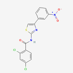 molecular formula C16H9Cl2N3O3S B2944472 2,4-dichloro-N-[4-(3-nitrophenyl)-1,3-thiazol-2-yl]benzamide CAS No. 307533-46-6