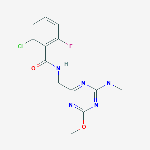 2-chloro-N-((4-(dimethylamino)-6-methoxy-1,3,5-triazin-2-yl)methyl)-6-fluorobenzamide
