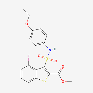 molecular formula C18H16FNO5S2 B2944481 3-{[(4-乙氧基苯基)氨基]磺酰基}-4-氟-1-苯并噻吩-2-甲酸甲酯 CAS No. 932303-82-7