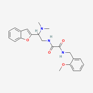 molecular formula C22H25N3O4 B2944482 N1-(2-(苯并呋喃-2-基)-2-(二甲氨基)乙基)-N2-(2-甲氧基苄基)草酰胺 CAS No. 2034613-38-0
