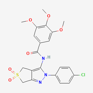 N-[2-(4-chlorophenyl)-5,5-dioxo-4,6-dihydrothieno[3,4-c]pyrazol-3-yl]-3,4,5-trimethoxybenzamide