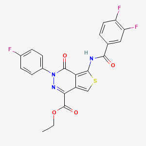 molecular formula C22H14F3N3O4S B2944491 Ethyl 5-(3,4-difluorobenzamido)-3-(4-fluorophenyl)-4-oxo-3,4-dihydrothieno[3,4-d]pyridazine-1-carboxylate CAS No. 851949-39-8