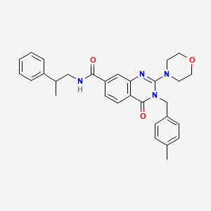 3-(4-methylbenzyl)-2-morpholino-4-oxo-N-(2-phenylpropyl)-3,4-dihydroquinazoline-7-carboxamide