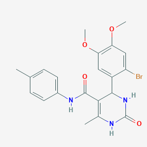 molecular formula C21H22BrN3O4 B2944497 4-(2-溴-4,5-二甲氧基苯基)-6-甲基-2-氧代-N-(对甲苯基)-1,2,3,4-四氢嘧啶-5-甲酰胺 CAS No. 905791-06-2