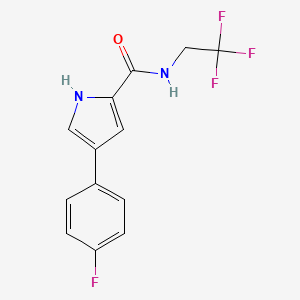 molecular formula C13H10F4N2O B2944503 4-(4-fluorophenyl)-N-(2,2,2-trifluoroethyl)-1H-pyrrole-2-carboxamide CAS No. 1251542-75-2