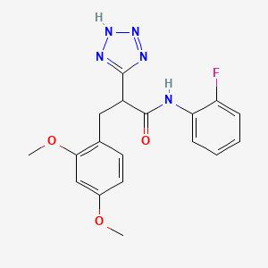 molecular formula C18H18FN5O3 B2944505 3-(2,4-dimethoxyphenyl)-N-(2-fluorophenyl)-2-(2H-tetrazol-5-yl)propanamide CAS No. 483995-01-3