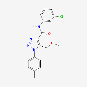 molecular formula C18H17ClN4O2 B2944509 N-(3-chlorophenyl)-5-(methoxymethyl)-1-(4-methylphenyl)-1H-1,2,3-triazole-4-carboxamide CAS No. 940983-06-2