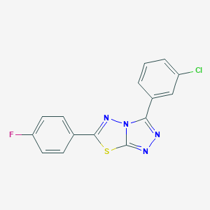 molecular formula C15H8ClFN4S B294451 3-(3-Chlorophenyl)-6-(4-fluorophenyl)[1,2,4]triazolo[3,4-b][1,3,4]thiadiazole 