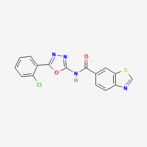 molecular formula C16H9ClN4O2S B2944510 N-(5-(2-氯苯基)-1,3,4-恶二唑-2-基)苯并[d]噻唑-6-甲酰胺 CAS No. 865249-70-3