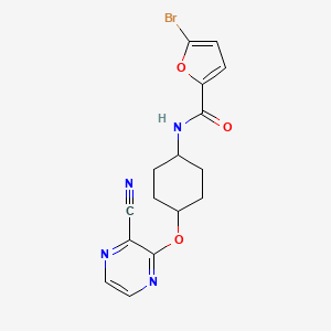 molecular formula C16H15BrN4O3 B2944515 5-bromo-N-((1r,4r)-4-((3-cyanopyrazin-2-yl)oxy)cyclohexyl)furan-2-carboxamide CAS No. 2034580-73-7