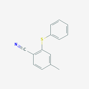 molecular formula C14H11NS B2944516 4-Methyl-2-(phenylsulfanyl)benzonitrile CAS No. 90133-35-0