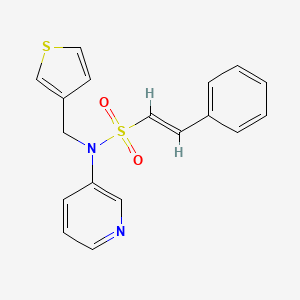 molecular formula C18H16N2O2S2 B2944526 (E)-2-苯基-N-吡啶-3-基-N-(噻吩-3-基甲基)乙烯磺酰胺 CAS No. 1281688-87-6