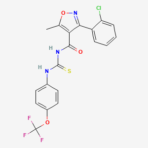 molecular formula C19H13ClF3N3O3S B2944528 1-(3-(2-Chlorophenyl)-5-methylisoxazol-4-ylcarbonyl)-3-(4-(trifluoromethoxy)phenyl)thiourea CAS No. 1024126-29-1