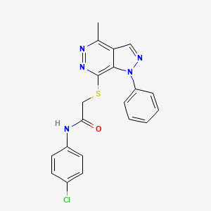 molecular formula C20H16ClN5OS B2944532 N-(4-氯苯基)-2-((4-甲基-1-苯基-1H-吡唑并[3,4-d]哒嗪-7-基)硫代)乙酰胺 CAS No. 1203011-13-5