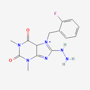 molecular formula C14H15FN6O2 B2944533 7-[(2-fluorophenyl)methyl]-8-hydrazinyl-1,3-dimethyl-2,3,6,7-tetrahydro-1H-purine-2,6-dione CAS No. 1278662-54-6
