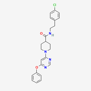 molecular formula C24H25ClN4O2 B2944535 N-[2-(4-氯苯基)乙基]-1-(6-苯氧基嘧啶-4-基)哌啶-4-甲酰胺 CAS No. 1251622-25-9
