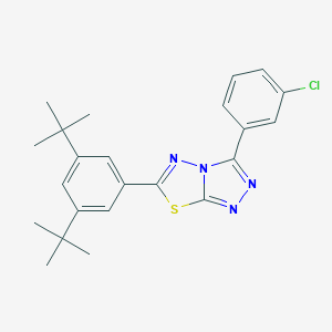 molecular formula C23H25ClN4S B294454 3-(3-Chlorophenyl)-6-(3,5-ditert-butylphenyl)[1,2,4]triazolo[3,4-b][1,3,4]thiadiazole 