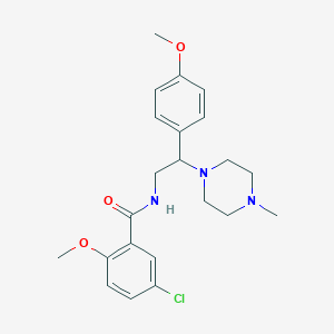 molecular formula C22H28ClN3O3 B2944540 5-chloro-2-methoxy-N-[2-(4-methoxyphenyl)-2-(4-methylpiperazin-1-yl)ethyl]benzamide CAS No. 903341-53-7