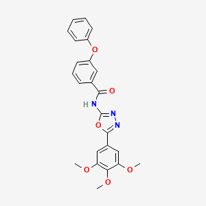 molecular formula C24H21N3O6 B2944546 3-phenoxy-N-[5-(3,4,5-trimethoxyphenyl)-1,3,4-oxadiazol-2-yl]benzamide CAS No. 891121-50-9