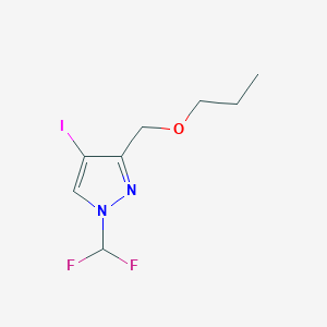 molecular formula C8H11F2IN2O B2944585 1-(difluoromethyl)-4-iodo-3-(propoxymethyl)-1H-pyrazole CAS No. 1856031-56-5