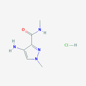 molecular formula C6H11ClN4O B2944594 4-氨基-N,1-二甲基-1H-吡唑-3-甲酰胺盐酸盐 CAS No. 1185469-35-5