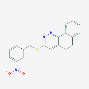 molecular formula C19H15N3O2S B2944597 3-[(3-硝基苄基)硫代]-5,6-二氢苯并[h]辛诺林 CAS No. 478047-90-4