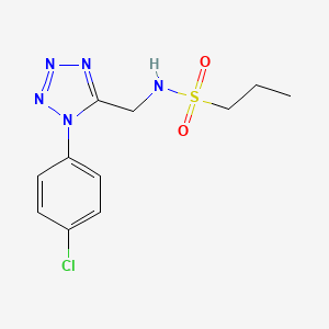 molecular formula C11H14ClN5O2S B2944599 N-((1-(4-氯苯基)-1H-四唑-5-基)甲基)丙烷-1-磺酰胺 CAS No. 921061-02-1
